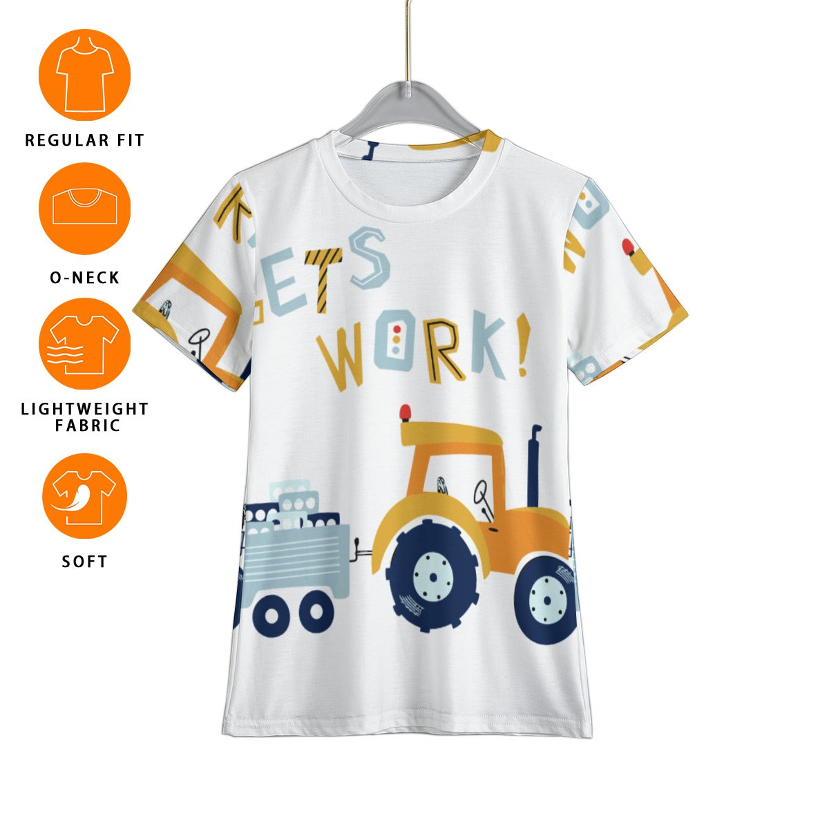 Grafica Kids Let's Work Print Kid's T-Shirt
