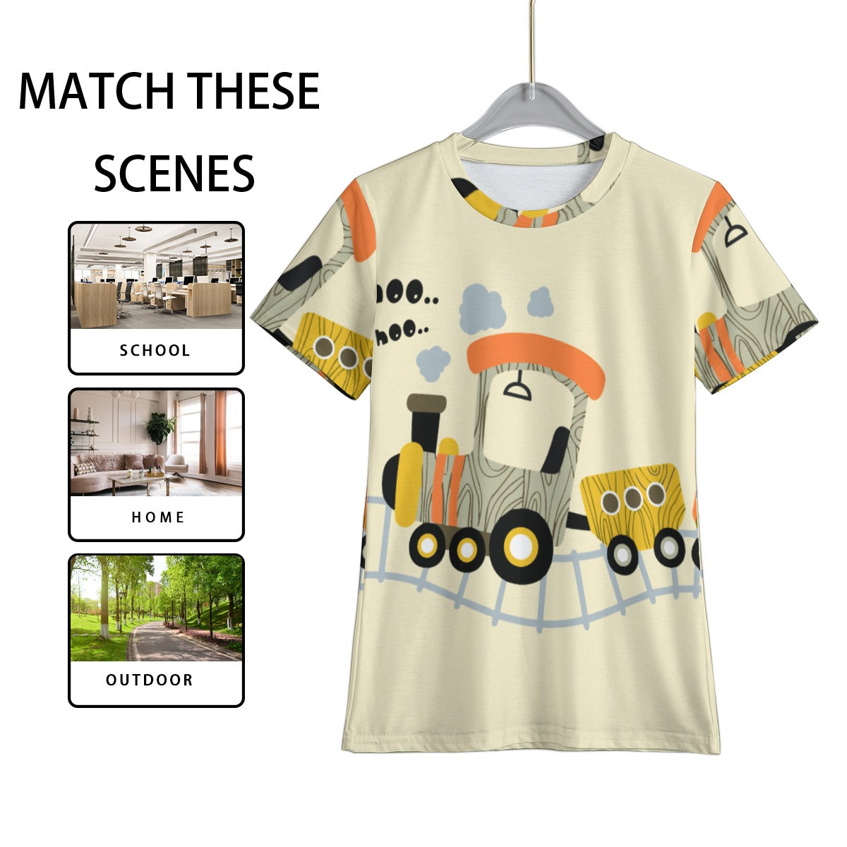 Grafica Kids Train Print Kid's T-Shirt