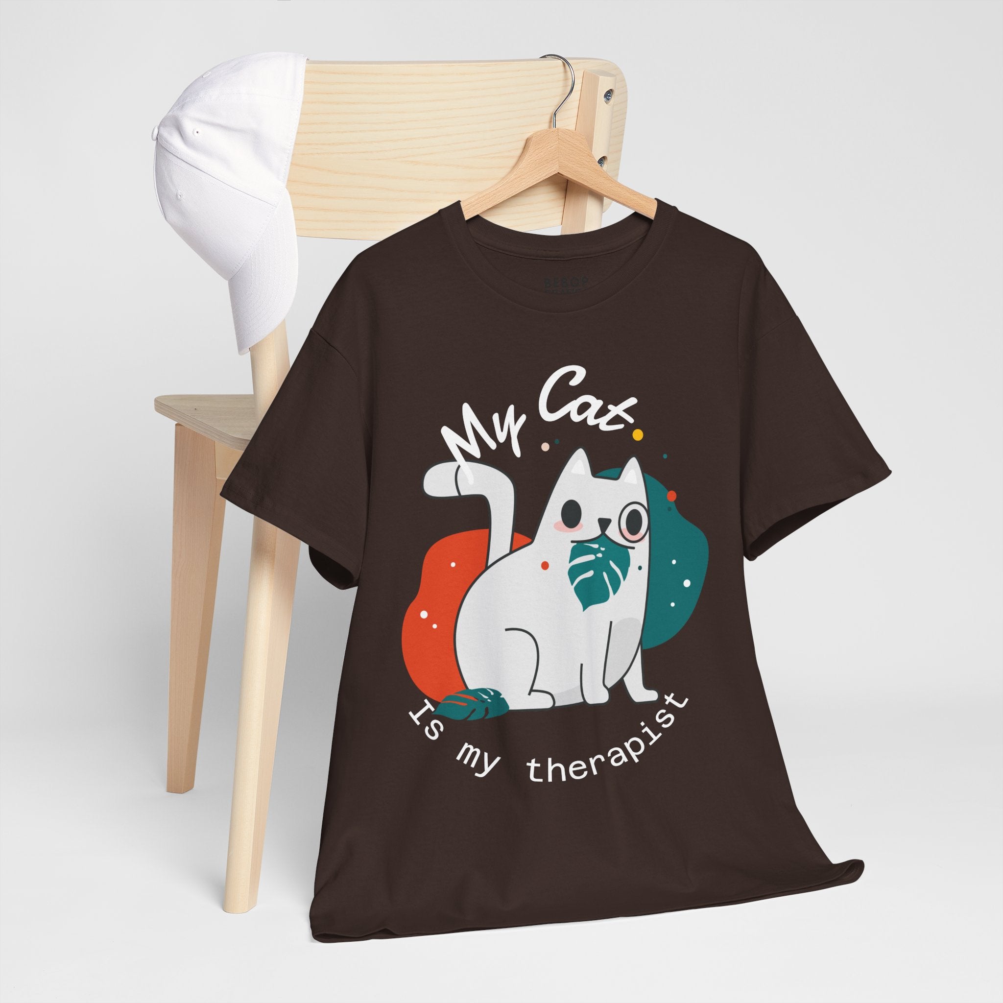 Grafica Cute Cat Therapist Tee, Funny Cat Lover Shirt, Gift for Cat Owners, Unisex Cotton Tee, Animal Therapy Apparel