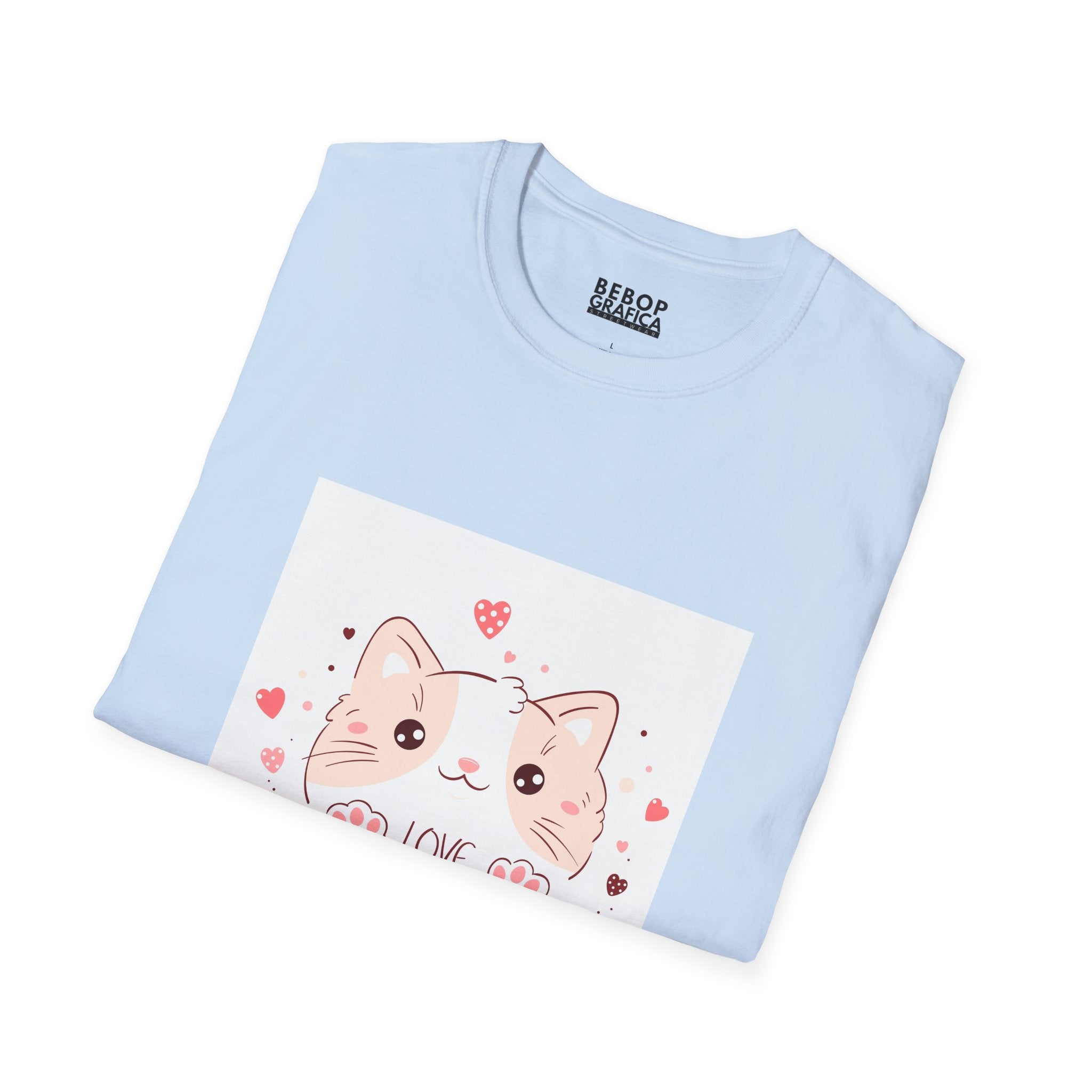 Cute Cat Love Unisex Softstyle T-Shirt - Perfect for Pet Lovers, Birthdays, Valentine's Day, Gifts, Everyday Wear