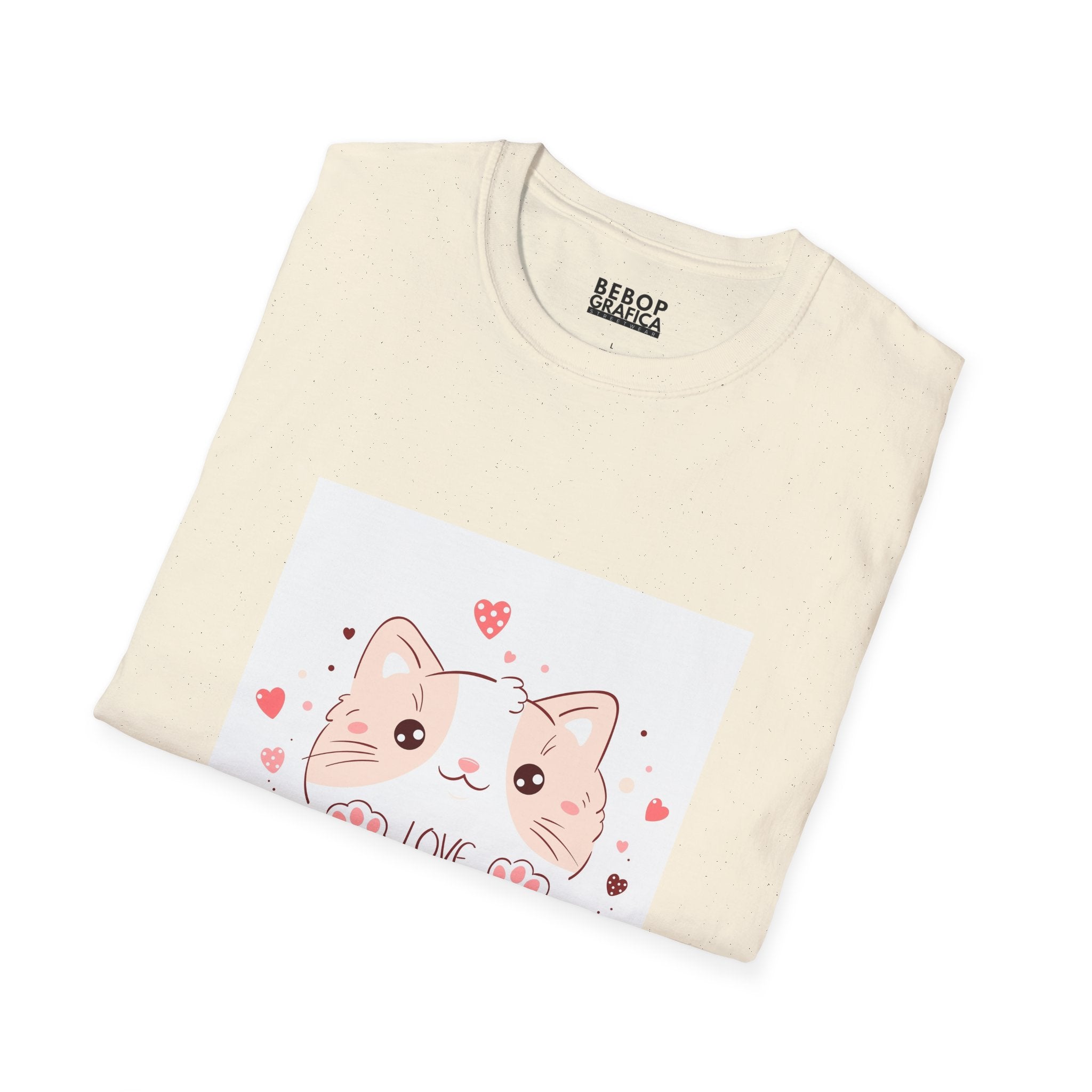 Cute Cat Love Unisex Softstyle T-Shirt - Perfect for Pet Lovers, Birthdays, Valentine's Day, Gifts, Everyday Wear