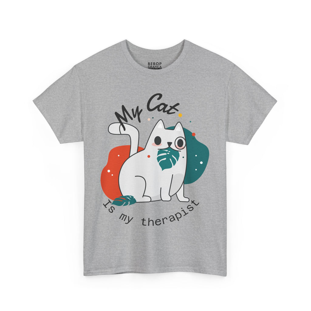 Cute Cat Therapist Tee, Funny Cat Lover Shirt, Gift for Cat Owners, Unisex Cotton Tee, Animal Therapy Apparel