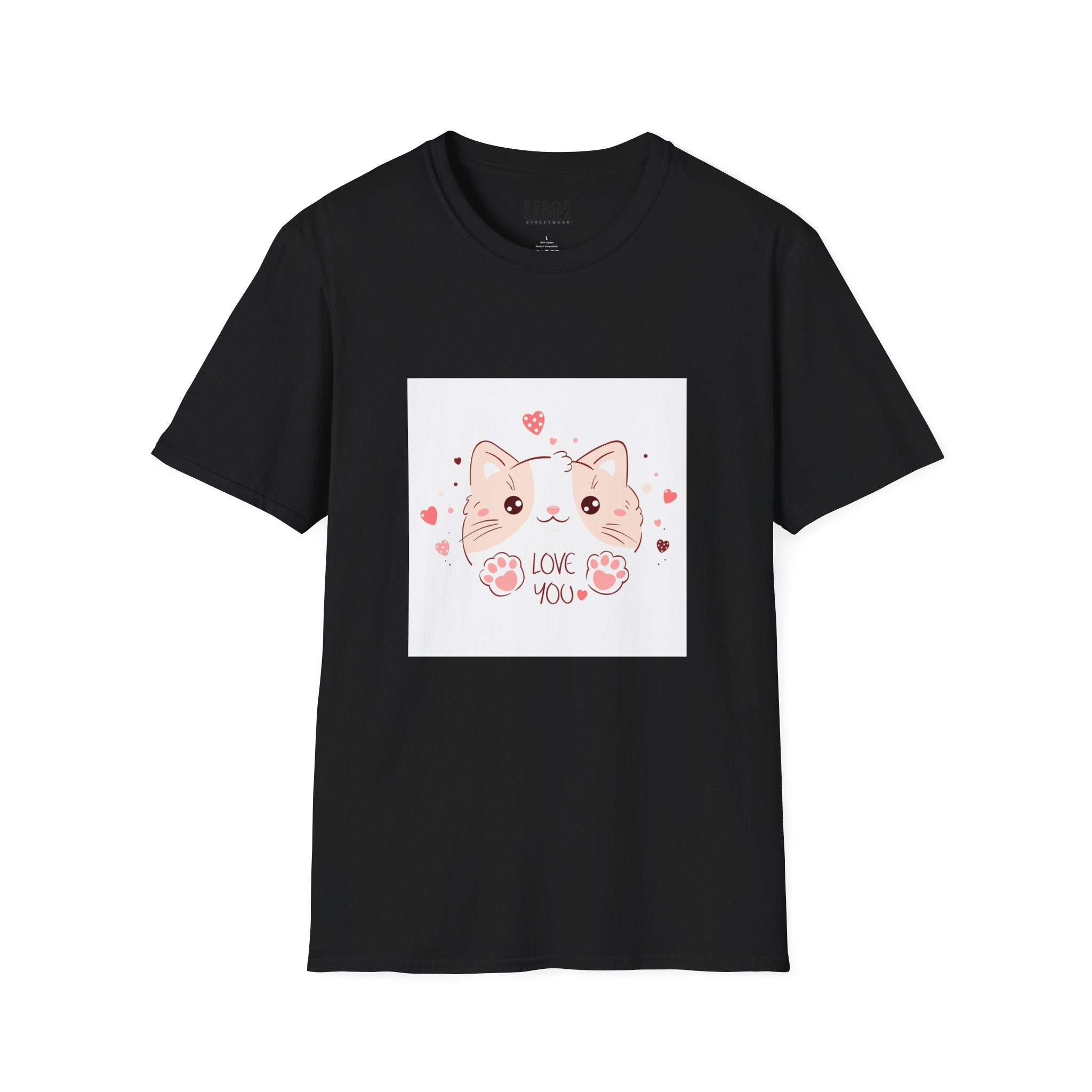 Cute Cat Love Unisex Softstyle T-Shirt - Perfect for Pet Lovers, Birthdays, Valentine's Day, Gifts, Everyday Wear
