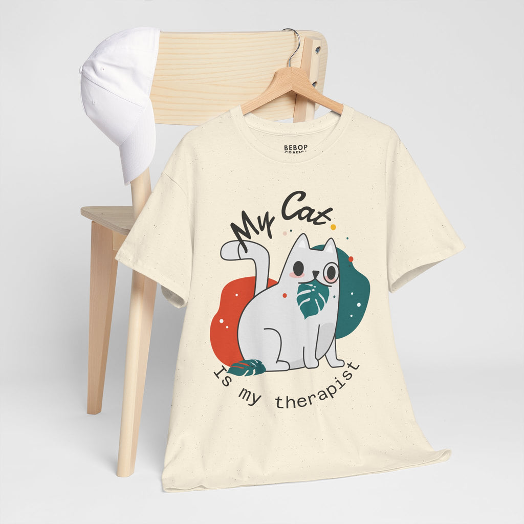 Grafica Cute Cat Therapist Tee, Funny Cat Lover Shirt, Gift for Cat Owners, Unisex Cotton Tee, Animal Therapy Apparel