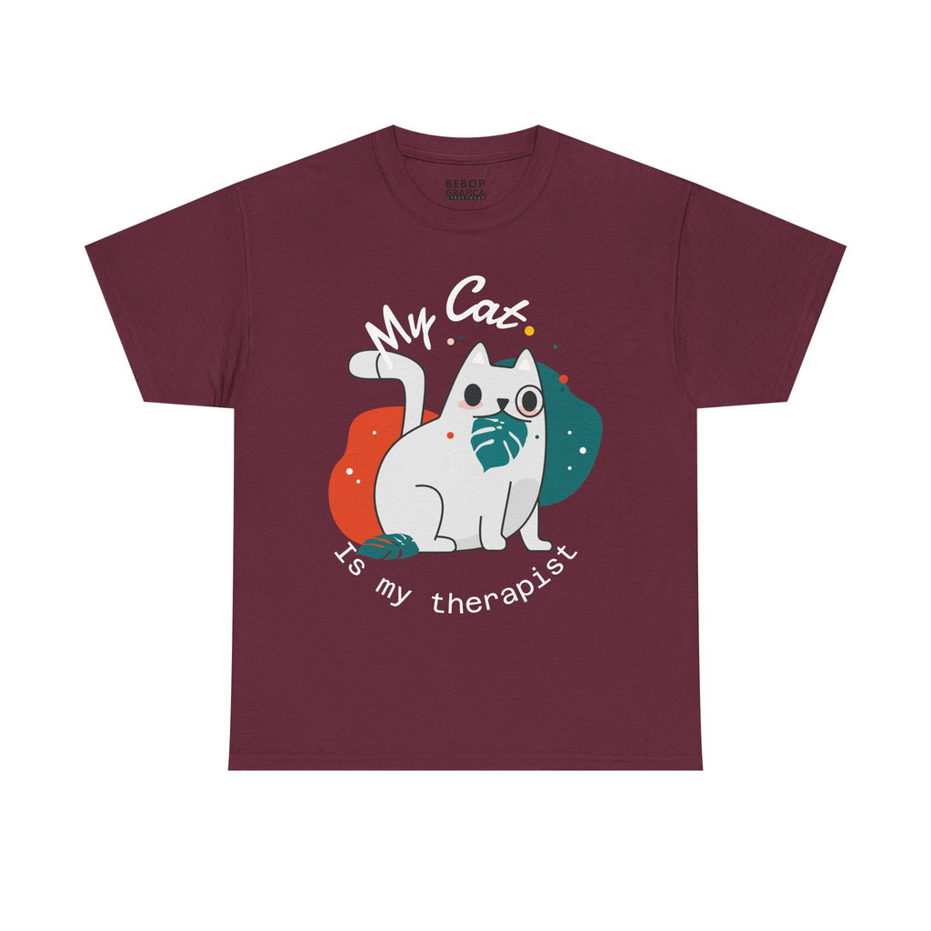 Cute Cat Therapist Tee, Funny Cat Lover Shirt, Gift for Cat Owners, Unisex Cotton Tee, Animal Therapy Apparel