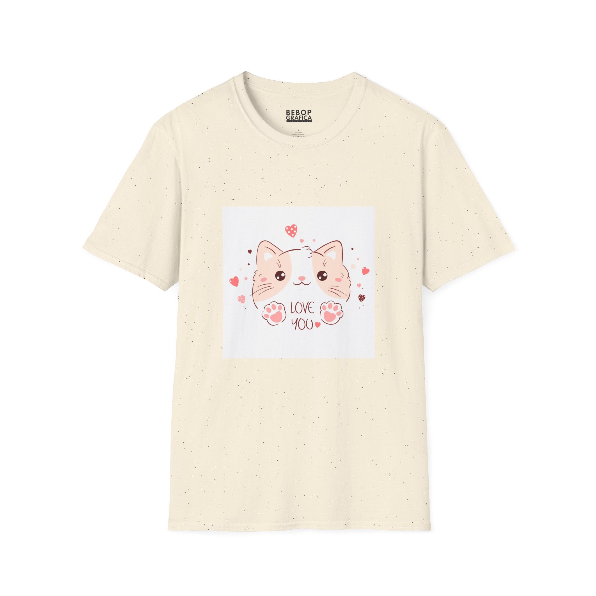 Cute Cat Love Unisex Softstyle T-Shirt - Perfect for Pet Lovers, Birthdays, Valentine's Day, Gifts, Everyday Wear