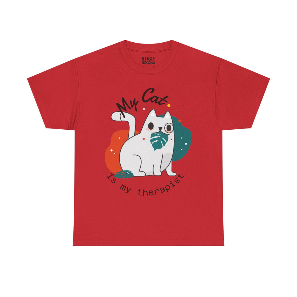 Cute Cat Therapist Tee, Funny Cat Lover Shirt, Gift for Cat Owners, Unisex Cotton Tee, Animal Therapy Apparel
