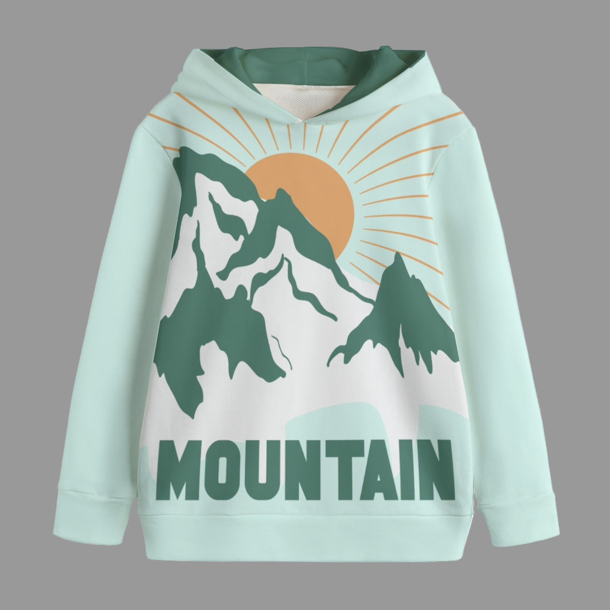 Grafica Kids Mountain Print Kid's Pullover Hoodie | 310GSM Cotton