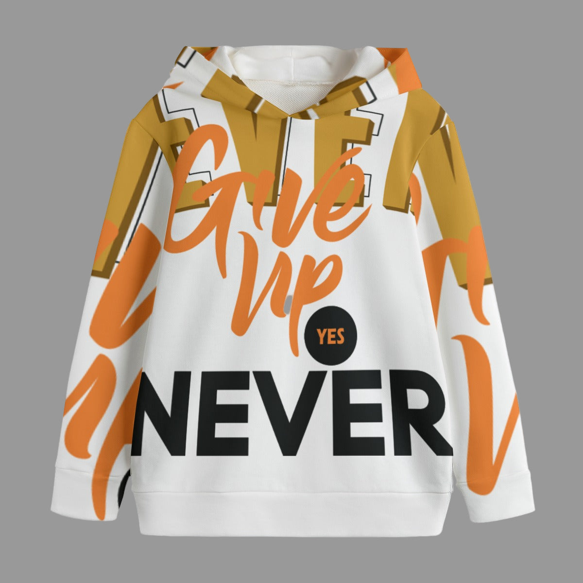 Grafica Kids Don't Give Up Print Kid's Pullover Hoodie | 310GSM Cotton