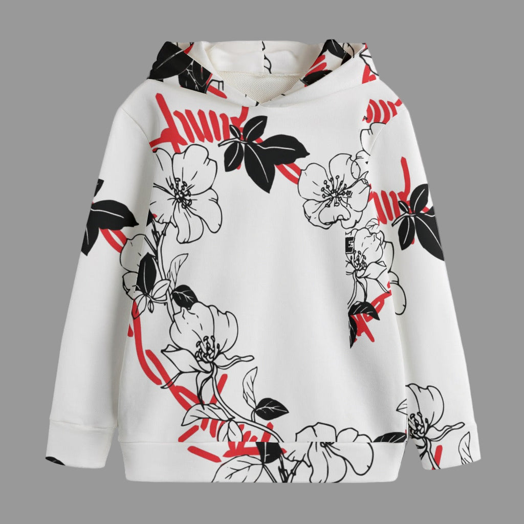 Grafica Kids Blossom Print Kid's Pullover Hoodie | 310GSM Cotton