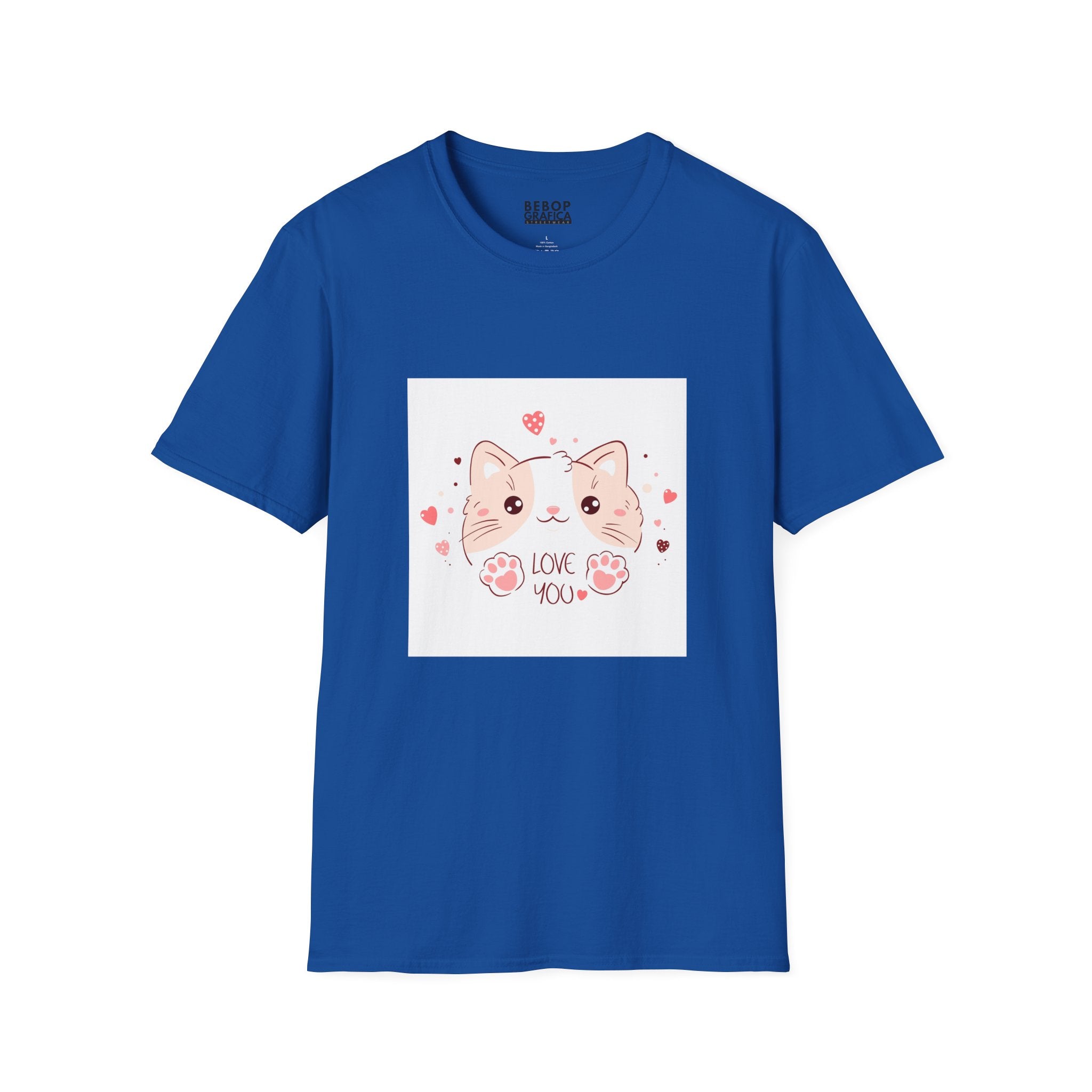 Cute Cat Love Unisex Softstyle T-Shirt - Perfect for Pet Lovers, Birthdays, Valentine's Day, Gifts, Everyday Wear